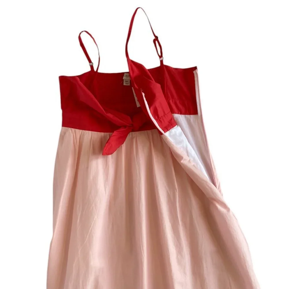 J.Crew Colorblock tie-front cutout midi dress